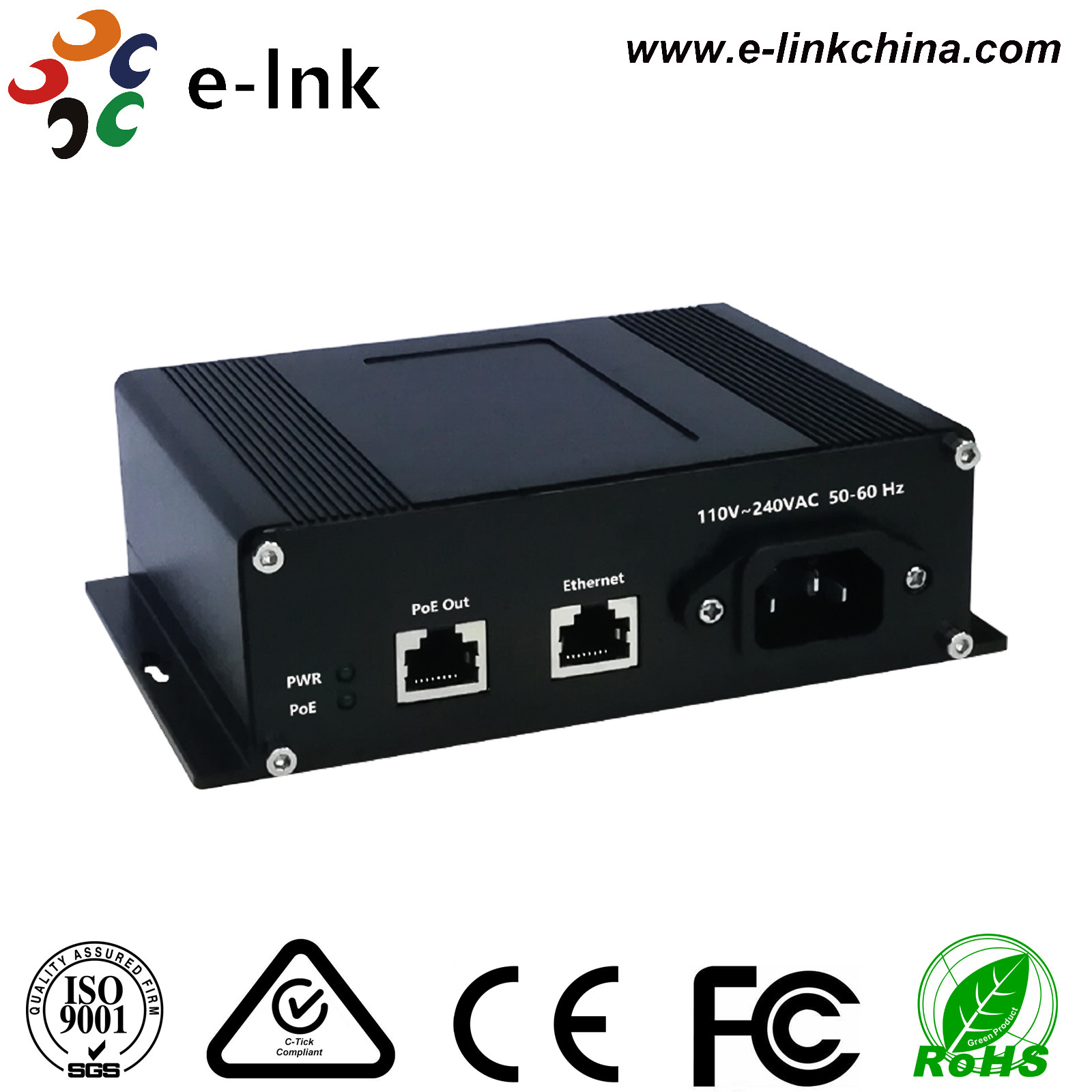 China Gigabit Power Over Ethernet Converter Support 10/100/1000 Base -TX With AC Power Input wholesale