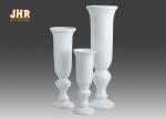China Indoor Shiny White Fiberglass Planters Floor Vases Cup Shape Large Pots wholesale