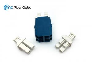 China LC Quad Fiber Optic Adapters Stackable Four Port in Blue Green Aqua Colors wholesale