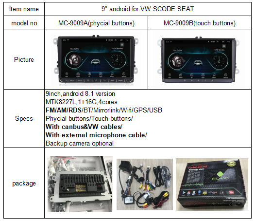 IPS Panel Volkswagen DVD Player 1024*600P Octa Core 1G RAM 16G ROM GPS Navigation