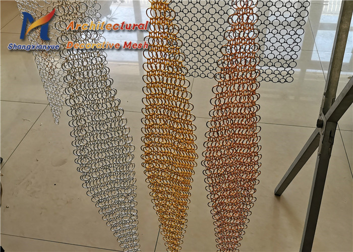 China 1.5mm 15mm Ring Mesh Fabric Hotel Decorative Metal Mesh Panels wholesale