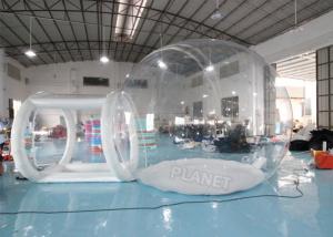 China 4mDia Transparent Clear Inflatable Dome Bubble Camping Tent With Airtight Tunnel wholesale