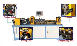 China 380V 50Hz Tube Straightening Cutting Machine , Aluminum / Copper Tube Straightener Cutter wholesale