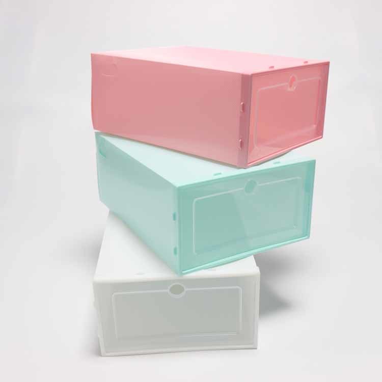 China Multifunctional Stackable Shoe Storage Boxes , Thickened Plastic Shoe Containers wholesale