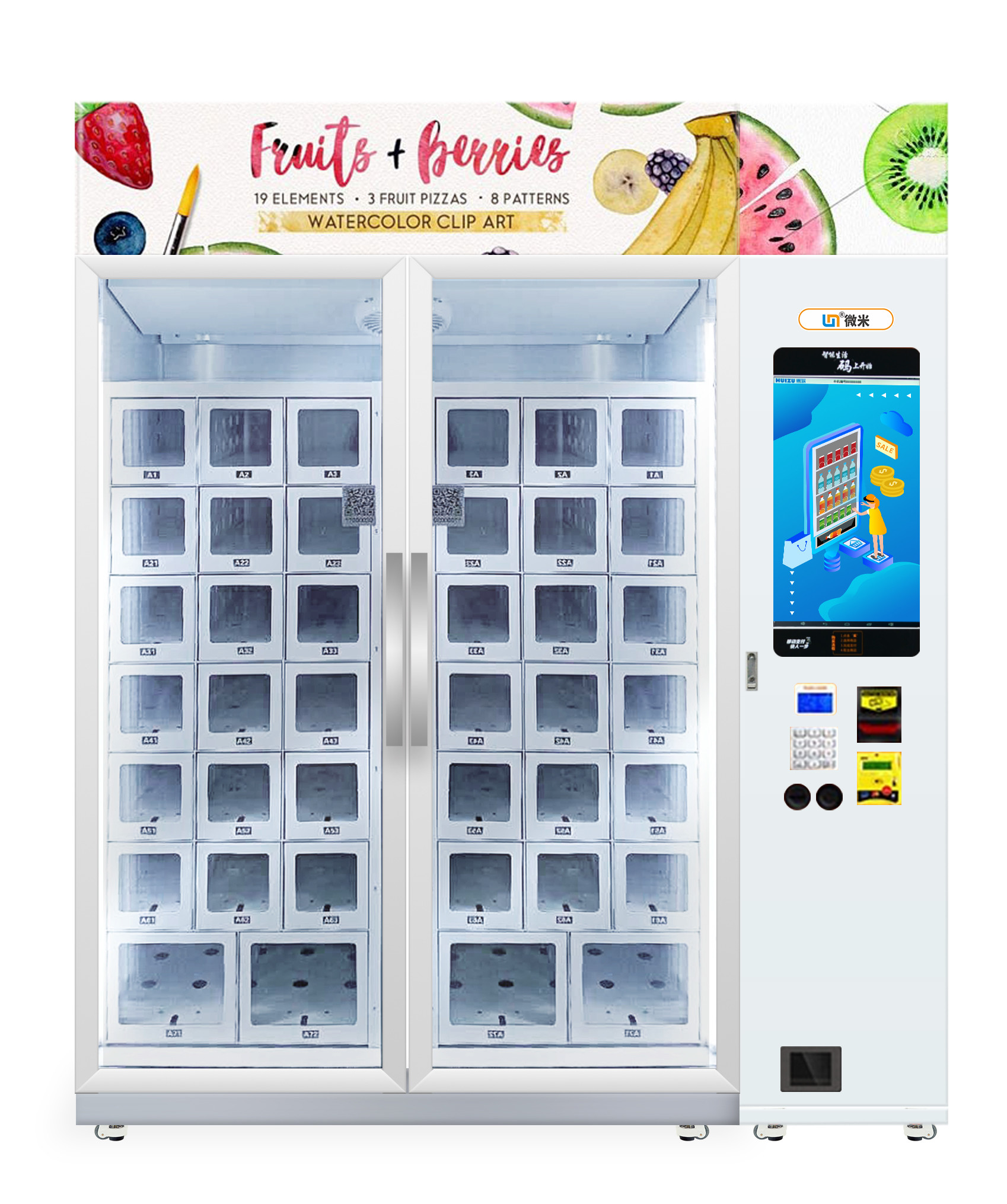 China Metal Frame 6 KWh Fruit Vending Machine Online Monitoring System wholesale