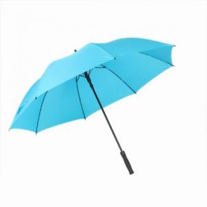 China Custom Automatic Golf Umbrella , Blue Pongee Fabric Storm Proof Golf Umbrella wholesale