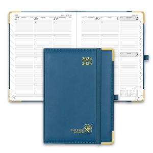 China Weekly Planner 22-23 Night Blue ECO PU leather wholesale