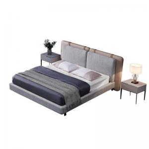 China Leather Upholstered Modern Design King Size Bed wholesale