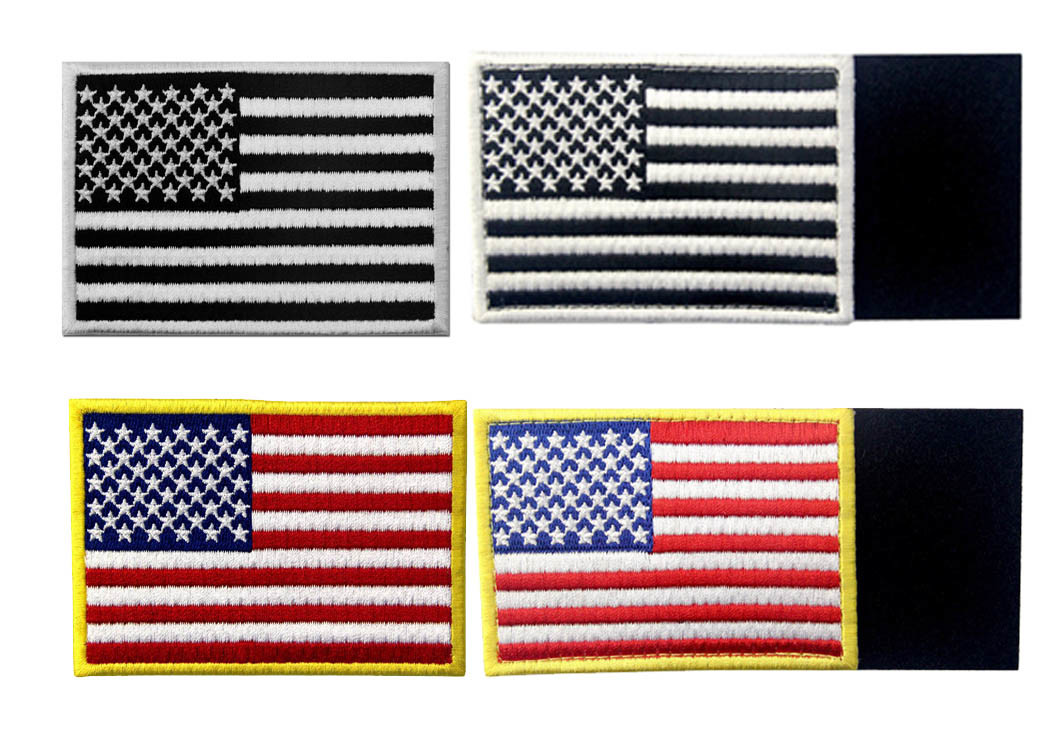 China Embroidered USA Country Flag Patches With Hook And Loop Backing wholesale