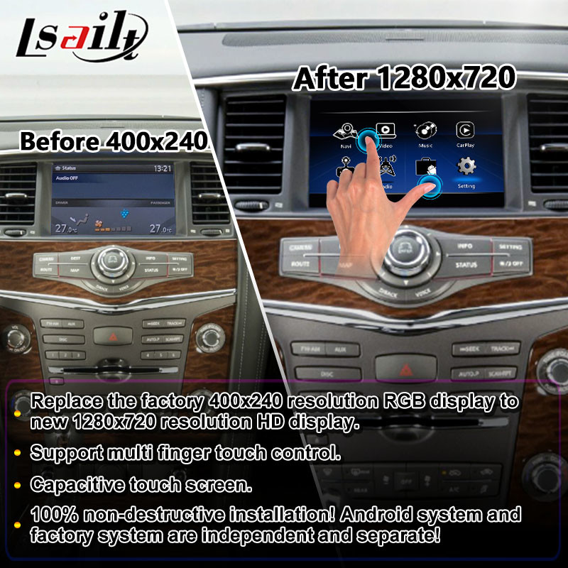 China Car Multimedia Screen for Nissan Patrol Y62 2011-2017 With Wireless Android Auto Carplay wholesale