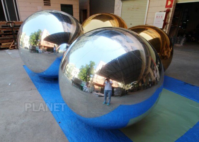 China Air Sealed Giant PVC Silver Stage Christmas Decoration Inflatable Decorative Mirror Ball wholesale