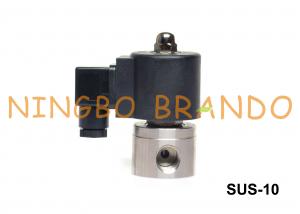 China PTFE Seal 2 Way NC Stainless Steel Solenoid Valve 3/8'' 24V 220V wholesale