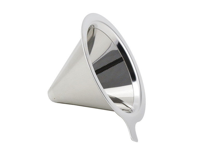 China Mini Perforated One Cup Coffee Dripper Cone Shape With Stainless Steel Materials wholesale