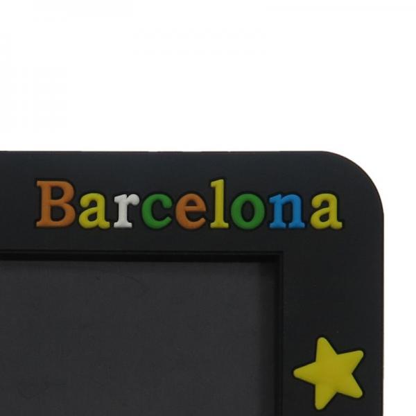 3D Effect Rectangle Soft PVC Rubber Magnetic Picture Frames Spain Barcelona Rubber