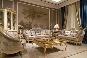 China Set sofa Hot sale in furniture fair Classic Italian Style Sofa living room furniture FF138 wholesale