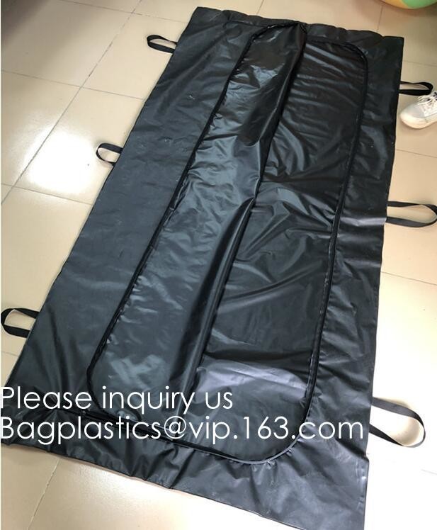 China Body Bags, CE Death Body Bag For Virus Infected Patient Black Body Mortuary Bags For Dead Bodies Corpse Storage Bag wholesale