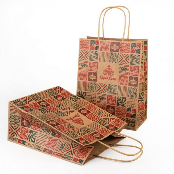 Recyclable Personalized Customized Mixed Color Kraft Paper Bags Logo Printing Kraft Paper Shopping Bag