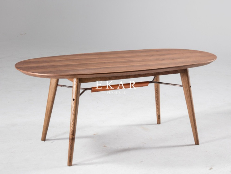 China Simple Design Contemporary Oval Wood Dining Table wholesale