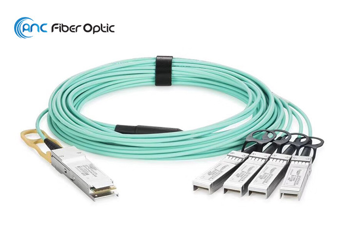 China 100G QSFP28 to 4 x 25G SFP28 Breakout Active Optical Cables 7m, 10m, 30m wholesale