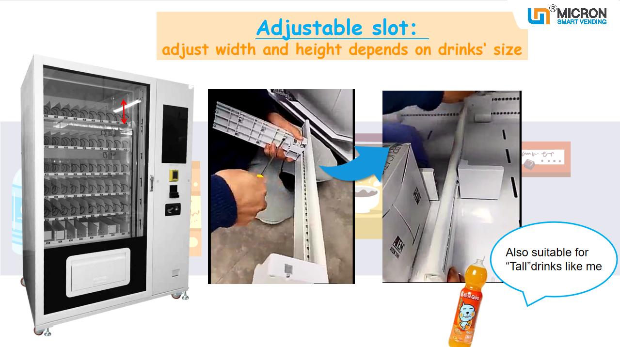 Smart vending machine for snack and drink with E-wallet and touch screen