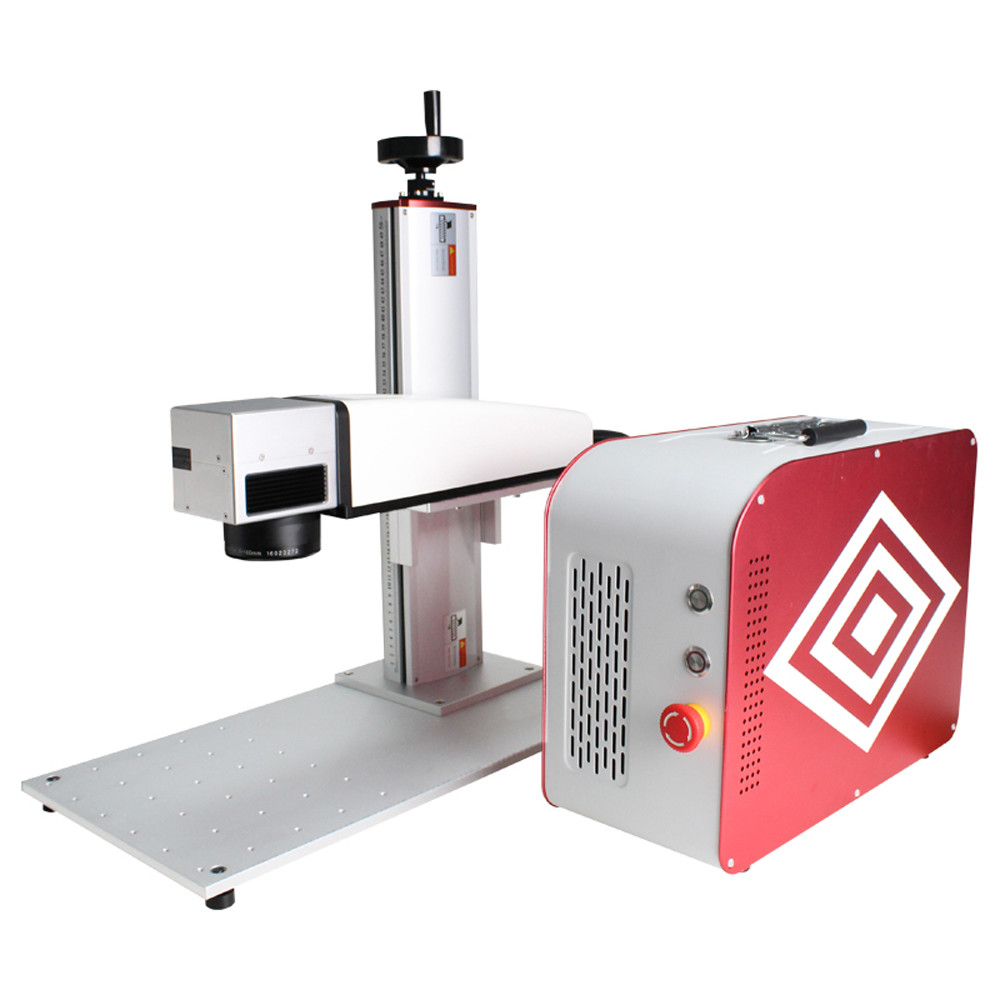 China 20 Watt Portable Fiber Laser Marking Machine For Steel Aluminum  Brass Red And Blue wholesale