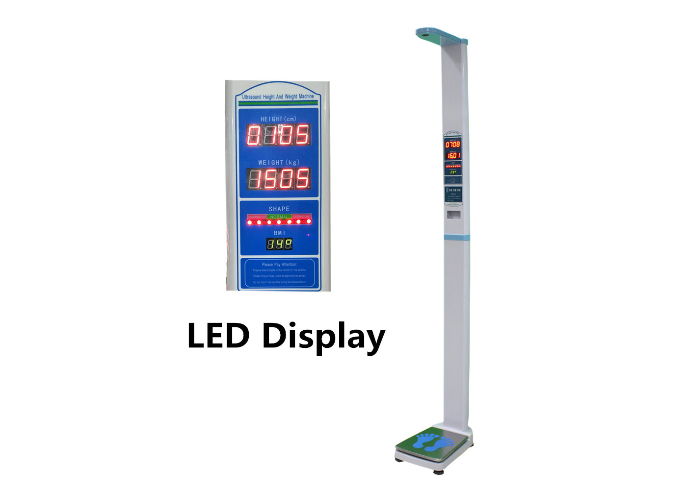 China medical height weight bmi scales with thermal printer and led display wholesale