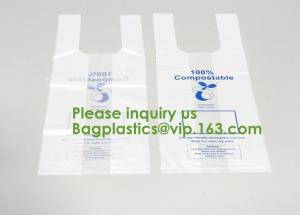 China 100% Biodegradable Compostable T-Shirt Vest Bag Shopping, Home, Decoration, Wedding, Supermarket, Restaurant, Bake wholesale