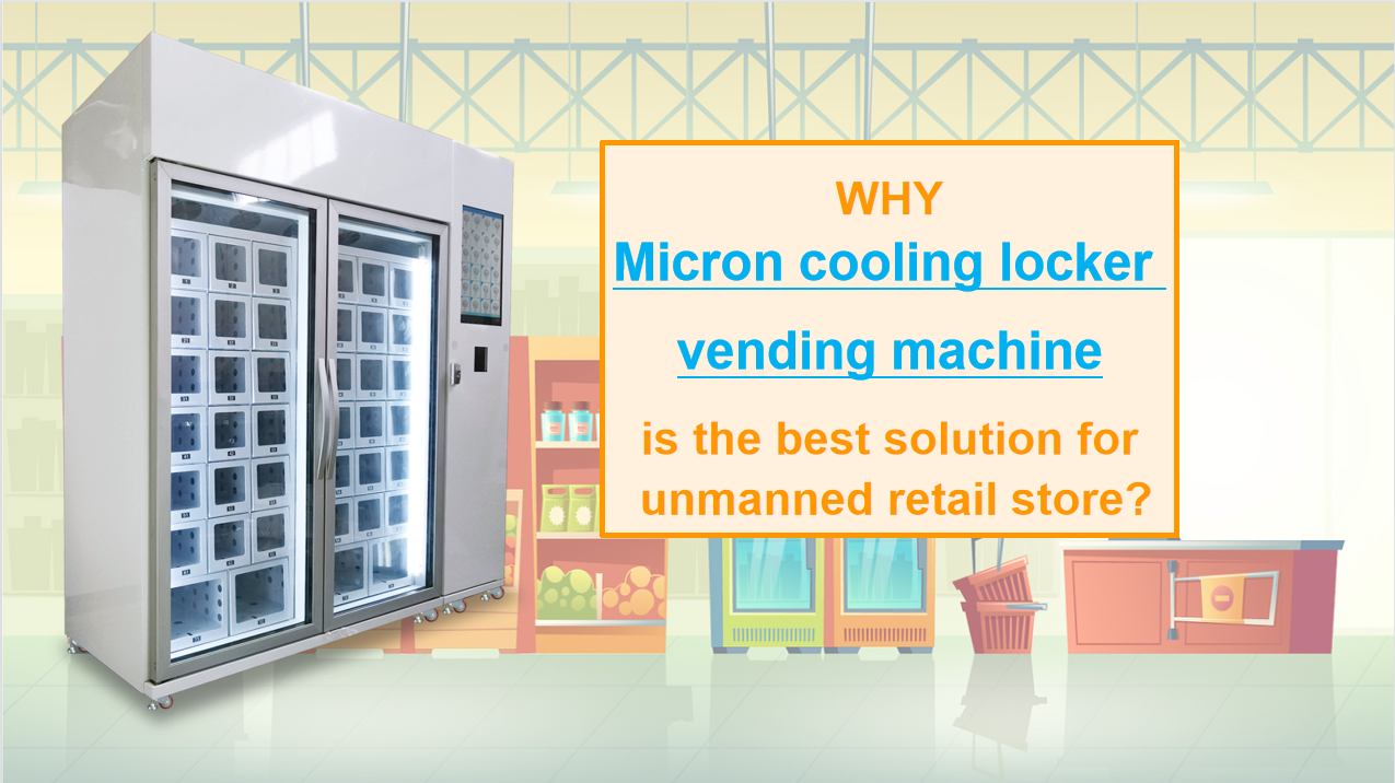 Unmanned retail store with cooling locker vending machine to sell egg drink fruit meat