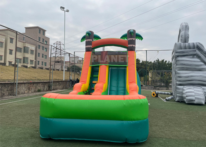 China PVC Jungle Party 1000D Durable Inflatable Pool Slide wholesale