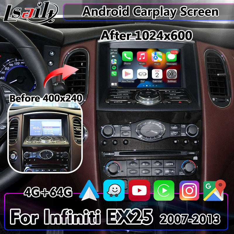 China Android OS9.0 Car Multimedia Display 1024x600 For 2007-2013 Infiniti EX25 EX35 EX37 EX30D wholesale