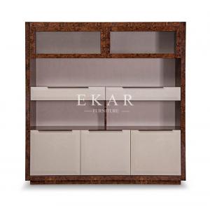 China Wood Veneer Leather Designer Preferred Book Shelf Bookcase wholesale