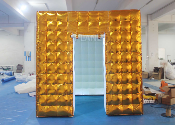 China Gold Inflatable Photo Booth 2.5 X 2.5 X 2.5 M Two Doors CE Approved wholesale