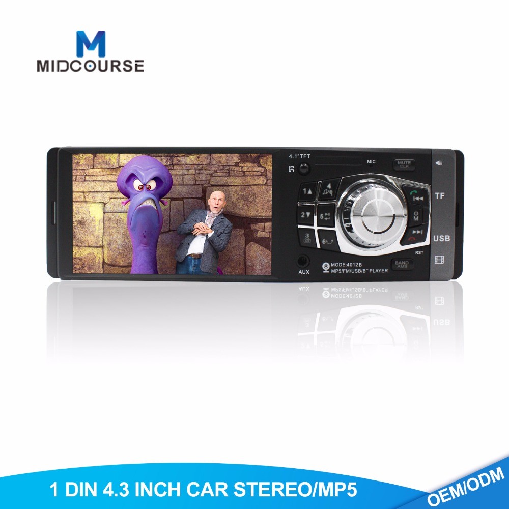 China 4.3 Inch Screen1 Din Car Stereo With SD USB MP3 MP5 FM Reversing Camera wholesale