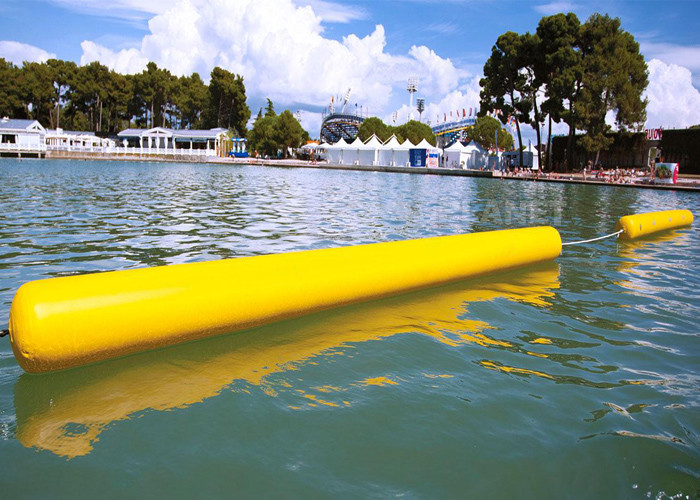 China Customize Floating 0.9mm PVC Yellow Inflatable Long Cylinder Buoy Tube For Water Park wholesale