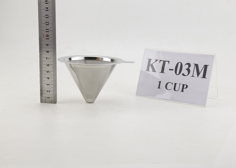 China Portable Coffee Metal Dripper / Cone Coffee Filter Customized Logo wholesale