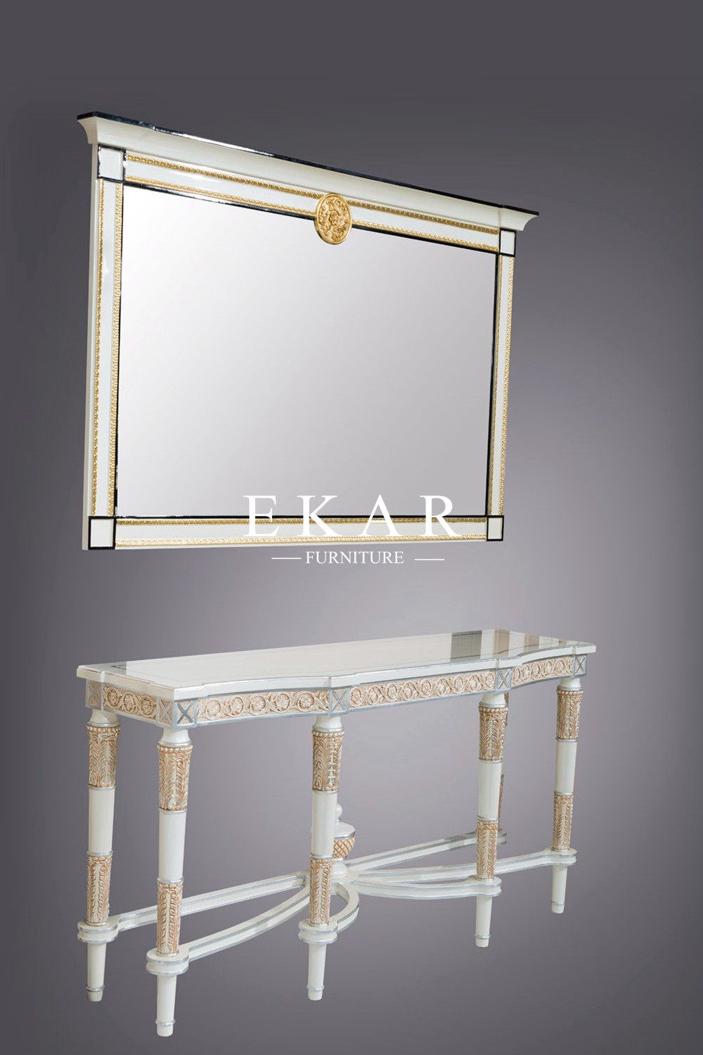 China High Class Italy Fancy Antique Golden Console Table FLN-M-XG202 wholesale