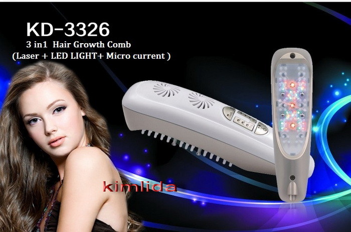 China Hair Growth Comb 3 in 1 / LED Light / Micro current / Laser hair regrowth treatment wholesale