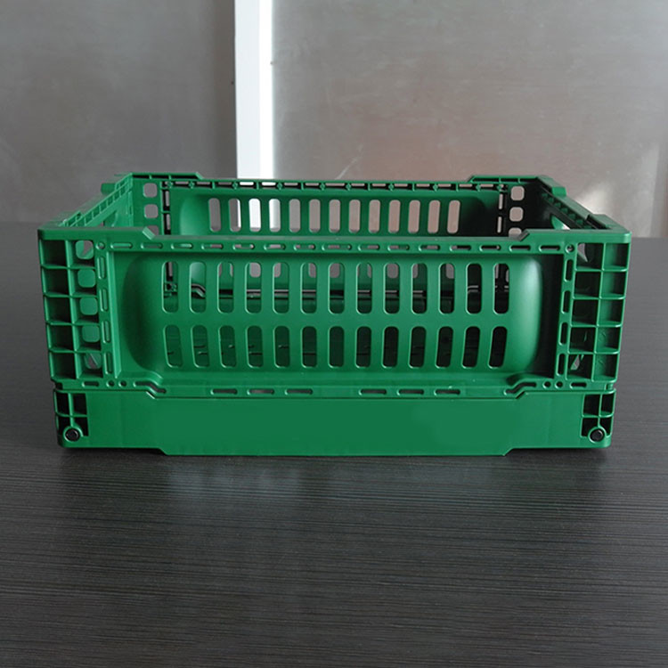 China Foldable Kitchen Plastic Storage Crate Hollow Out 120mm Height wholesale