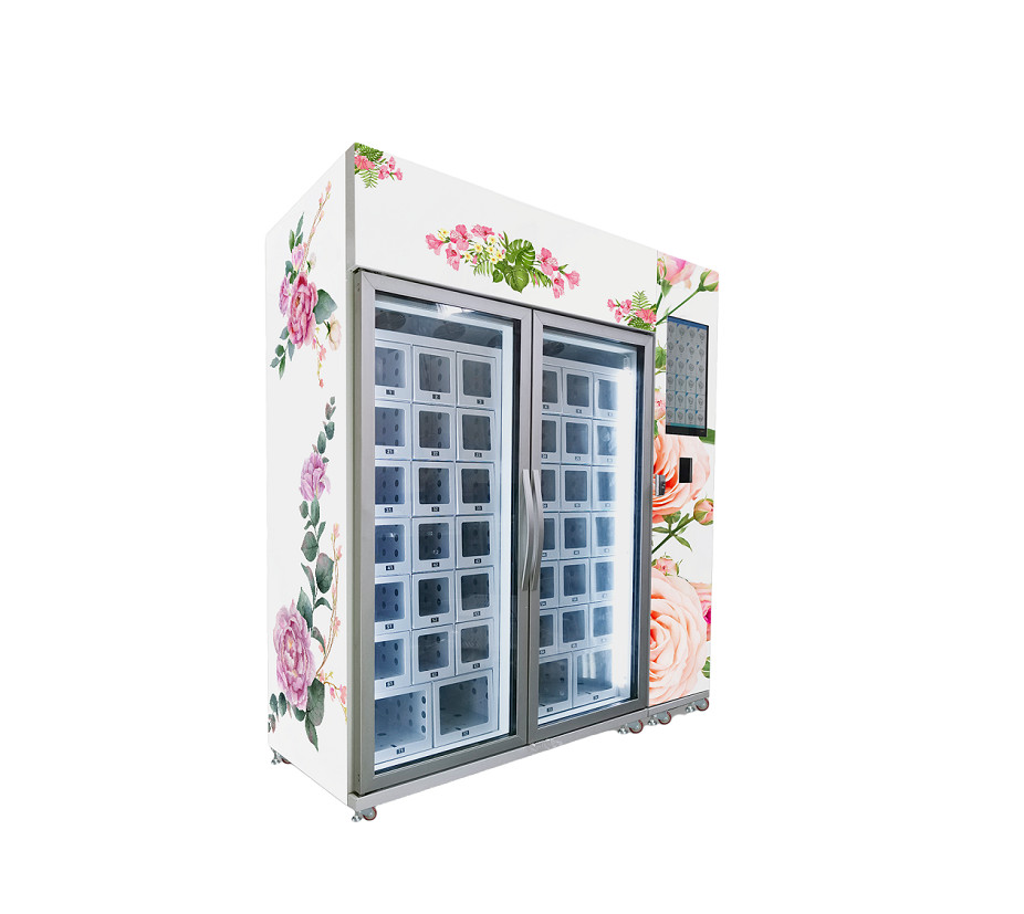 China 22 Inch Touch Screen Flower Vending Machine With Refrigerator Cooling System Locker Micron Smart Vending wholesale