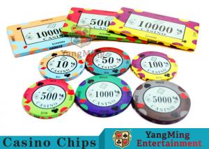 China 40 / 43mm Diameter Ceramic Casino Chips Bright Colors With Colors Available wholesale