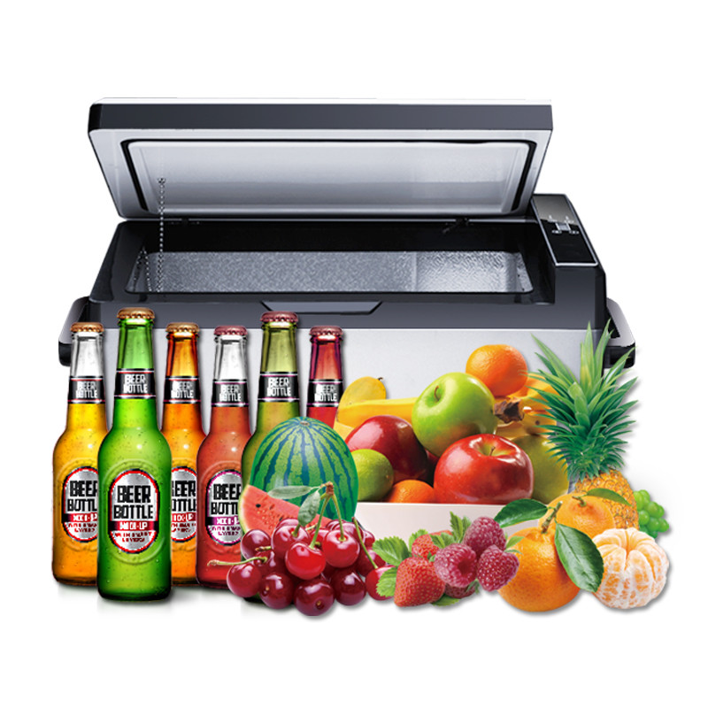 China Durable Mini Car Refrigerator With Tempered Glass And Steel Housing wholesale