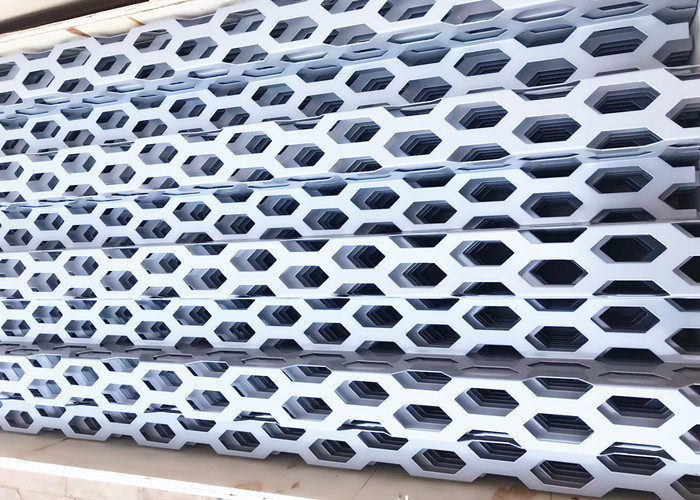 China Fireproof Perforated Aluminum Audi Facade Panels With 26*61mm Holes wholesale