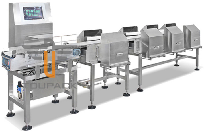 China Horizontal Weight Grader Sorting Machine Multi Weight Sorting Checkweigher PLC Control wholesale