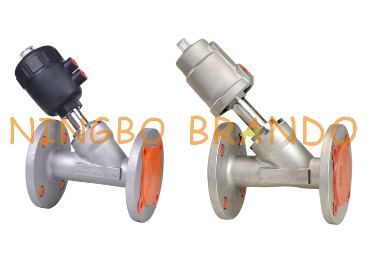 China Y Type Pneumatic Flanged Angle Seat Valve Stainless Steel wholesale
