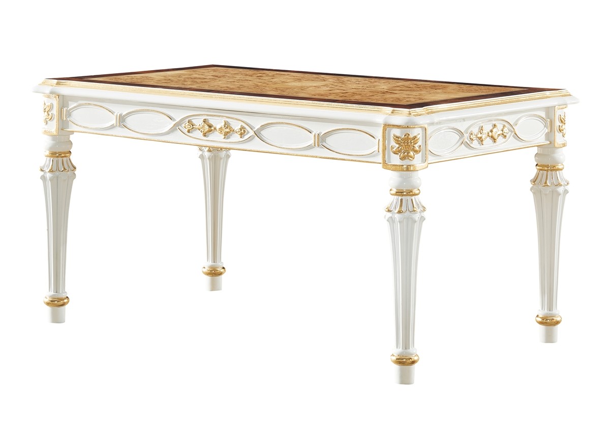 China European Elegant Veneer High Gloss Solid Wood Dining Table Set wholesale