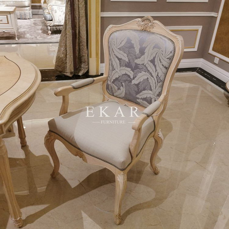 China French Style Fabric With Ash Wood Upholstered Dining Chair wholesale