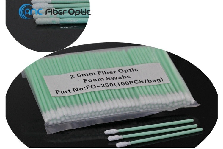 China Fiber Optic Lint Free Foam Clean Swabs One Time 1.25mm 2.5mm 100 Pcs/Pack wholesale
