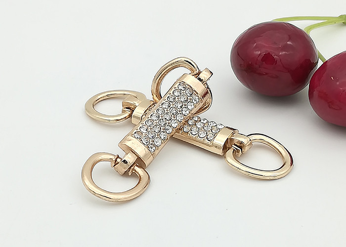 China 62*18MM Gold Metal Buckle , Alloy And Rhinestone Shoe Buckle Replacement wholesale