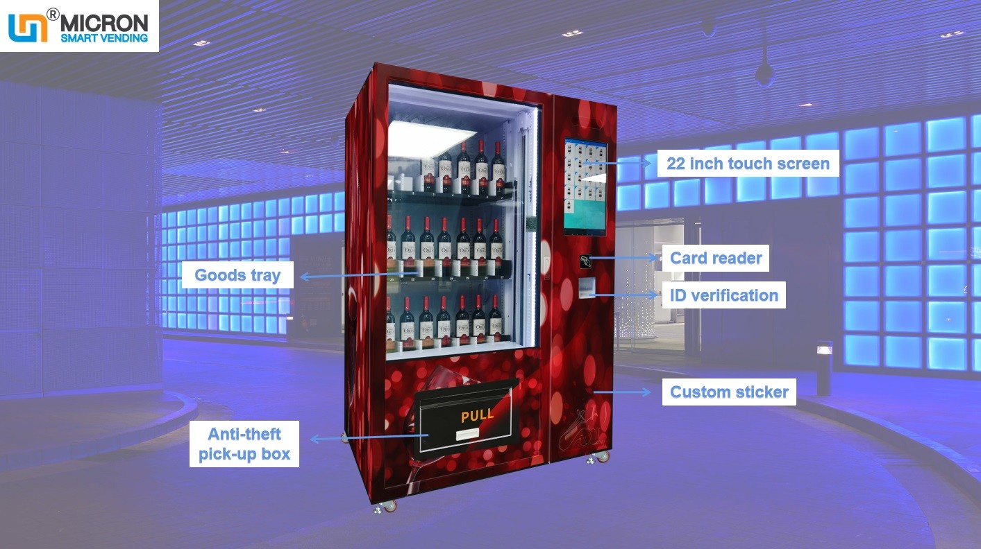 China Red Wine Vending Machines With Elevator And Smart System,New Vending Machine 24 Hour StoreMicron Factory Credit Card wholesale