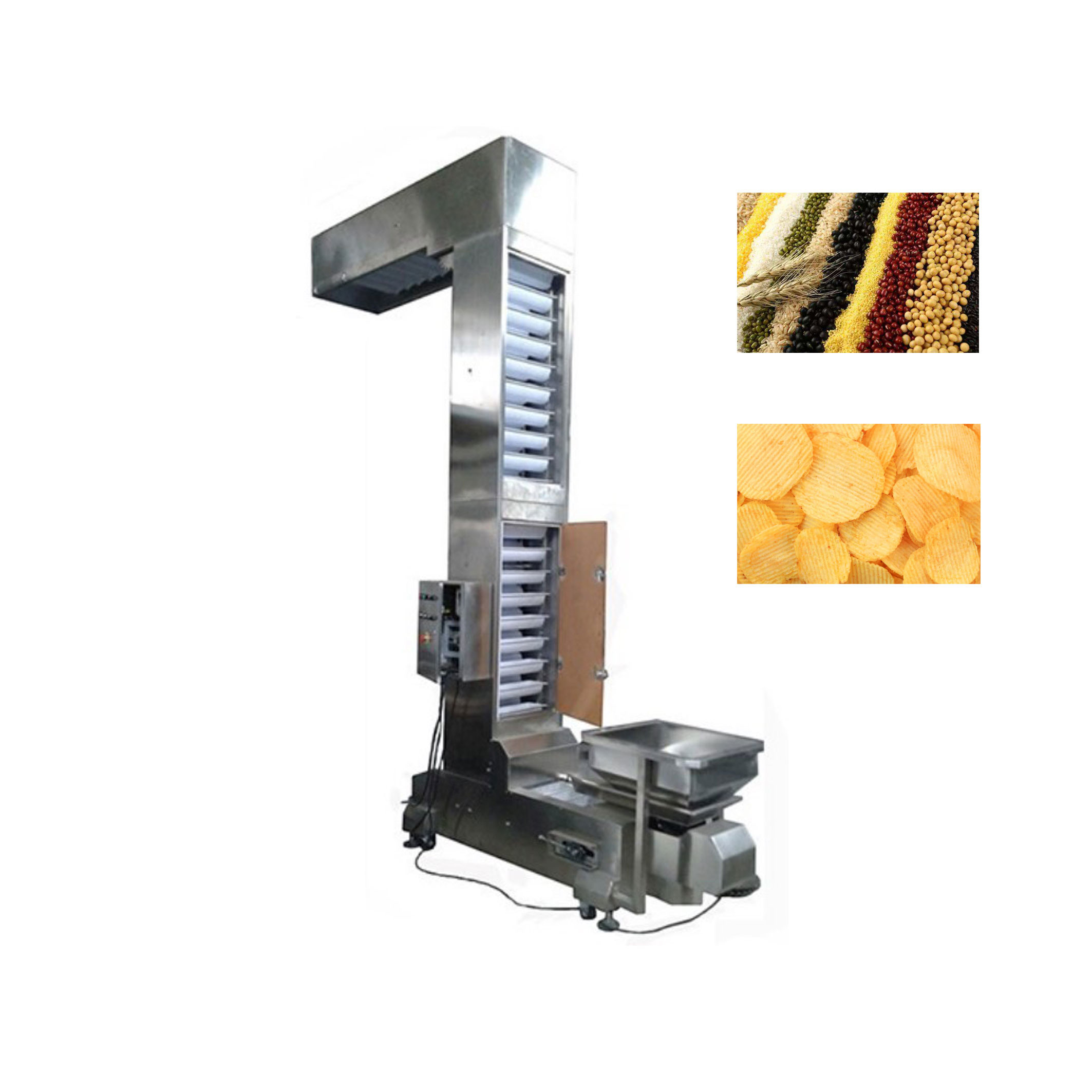 China Food Snack Chips Nuts Z Type Bucket Elevator Conveyor 304SS Frame wholesale